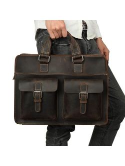 JOYIR 2021 Vintage Men's Cow Genuine Leather Briefcase Crazy Horse Leather Messenger Bag Male Laptop Bag Men Business Travel Bag