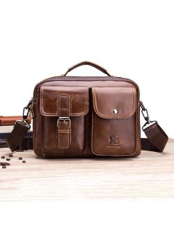 Men Business Briefcase Vintage Genuine Leather Laptop Messenger Bag Cowhide Big Capacity Tote Office Handbag Men Briefcase
