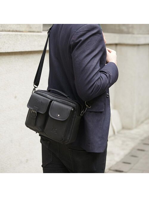 Men Business Briefcase Vintage Genuine Leather Laptop Messenger Bag Cowhide Big Capacity Tote Office Handbag Men Briefcase