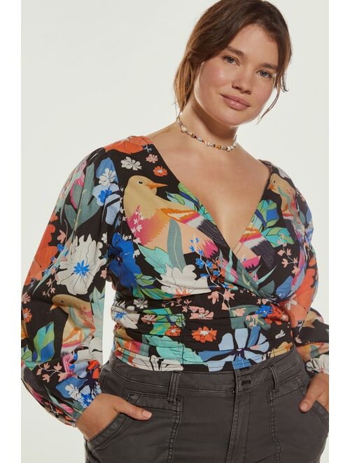 Conditions Apply Floral Tie-Back Blouse