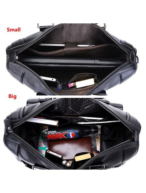 Men Briefcases Business Handbag Vintage Laptop Bag High Capacity Horizontal Leather Messenger Crossbody Travel Gift File storage
