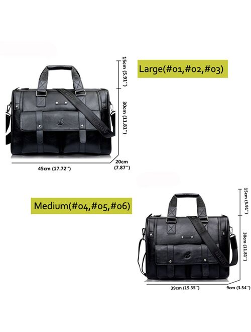 Men Briefcases Business Handbag Vintage Laptop Bag High Capacity Horizontal Leather Messenger Crossbody Travel Gift File storage