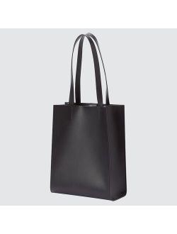 WOMEN FAUX LEATHER SQUARE TOTE BAG (ONLINE EXCLUSIVE)
