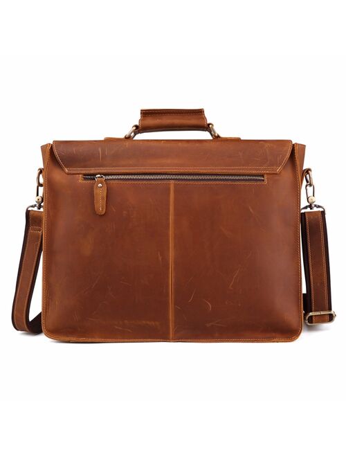 JOYIR Crazy Horse Genuine Leather Men Briefcase Casual Messenger Laptop Bag Business Men Briefcase Bag for Document Shoulder Bag