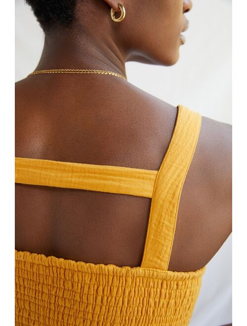 Anthropologie Smocked Tie-Back Tank