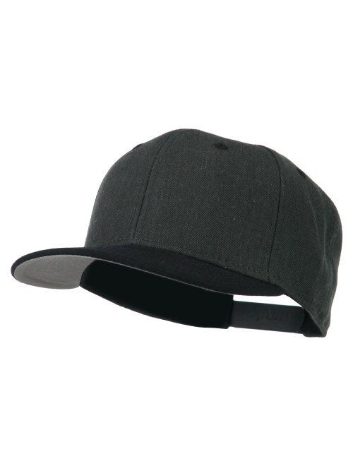Heather Wool Blend Flat Bill Snapback Two Tone Cap