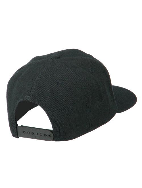 Heather Wool Blend Flat Bill Snapback Two Tone Cap
