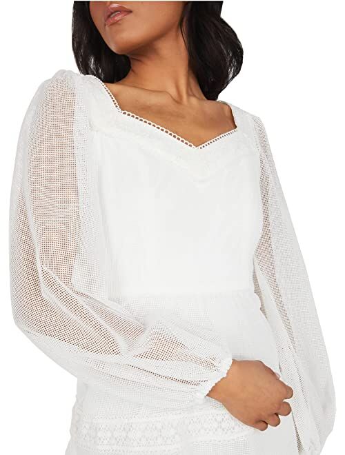 BCBG Long Sleeve Mesh Dress