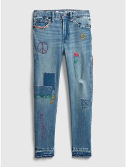 Kids High-Rise Pencil Slim Ankle Jeans with Stretch