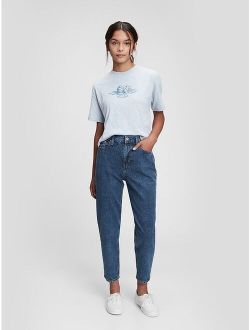 Teen Organic Cotton Sky-High Rise Mom Jeans with Washwell