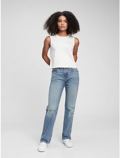 GAP Teen Mid Rise Destructed 90's Loose Jeans with Washwell®