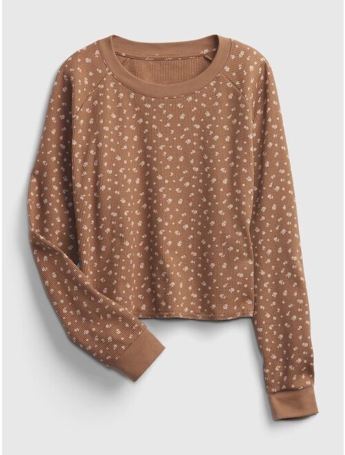 GAP Teen Waffle-Knit Long Sleeve T-Shirt