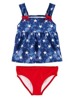 Toddler and Baby Girls Swimwear Set (Red/White/Blue