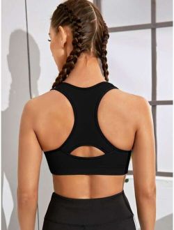 High Support Scoop Neck Cut Out Back Sports Bra