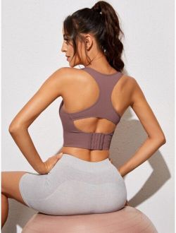 High Support Cut Out Racer Back Sports Bra
