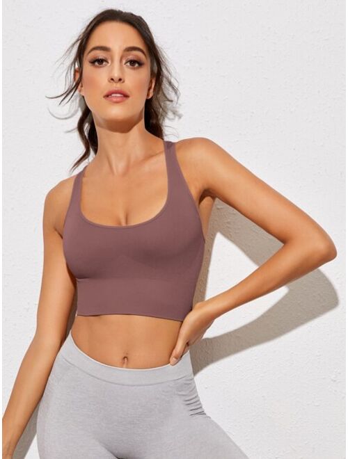 Shein High Support Cut Out Racer Back Sports Bra