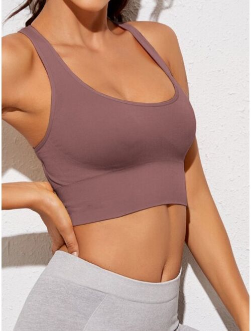 Shein High Support Cut Out Racer Back Sports Bra