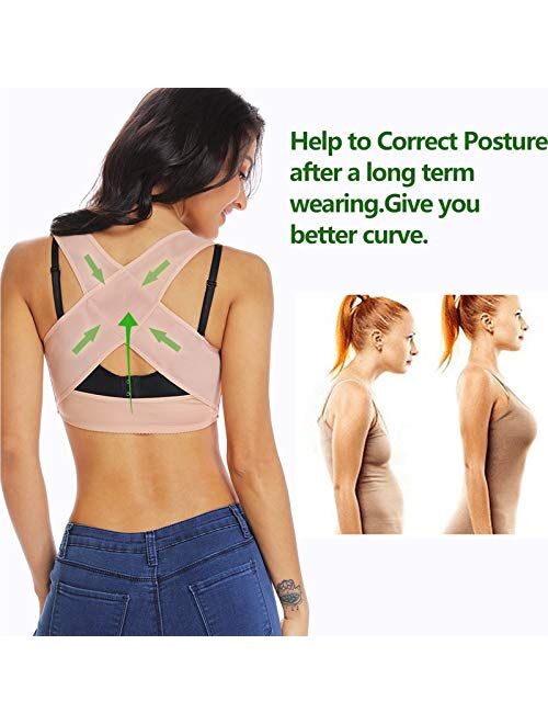 JOYSHAPER Chest Brace Up for Women Posture Corrector Shapewear Tops Compression Bra Support Vest Shaper