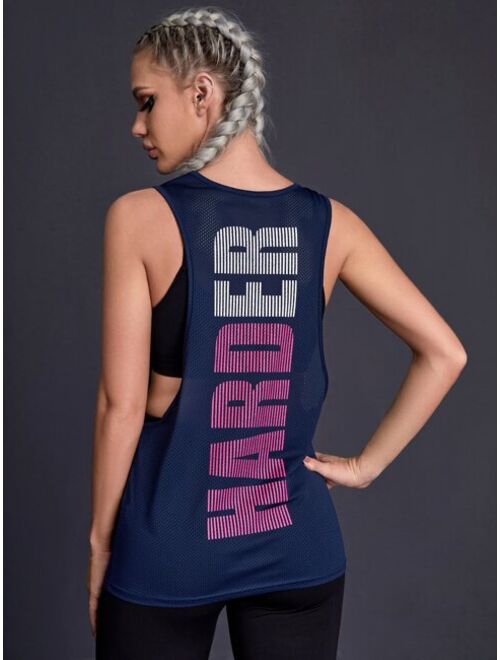 Shein Letter Graphic Drop Armhole Sports Tank Top