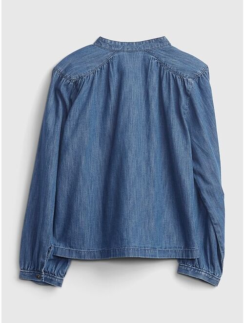 GAP Kids 100% Organic Cotton Shirred Denim Top