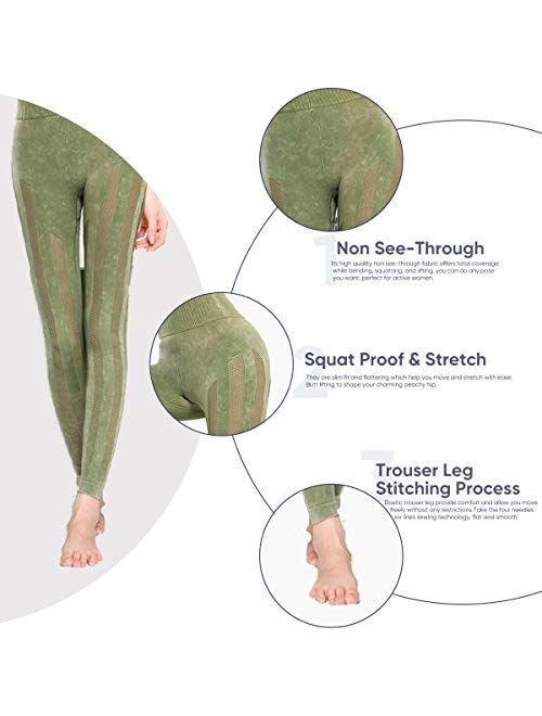 LISUEYNE Women's Mesh Leggings Yoga Pants High Waisted Women's Leggings Workout Compression Pants for Running Gym Fitness