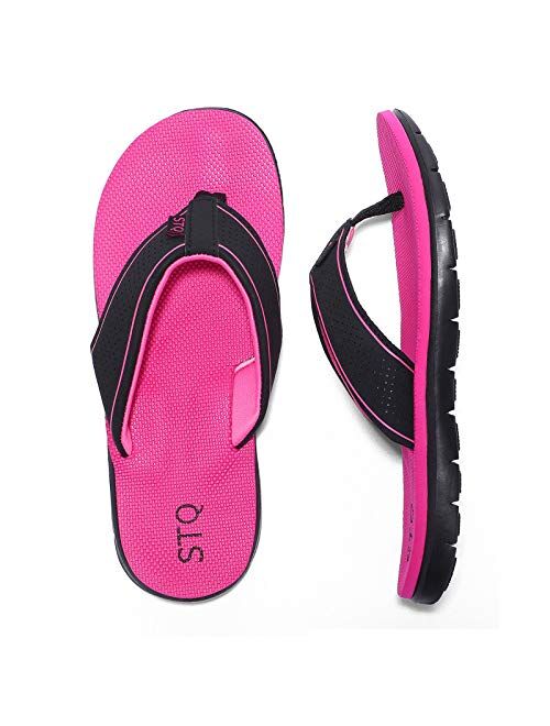 STQ Women‘s Flip-flop Non Slip Comfortable Memory Foam Thong Sandals for Outdoor