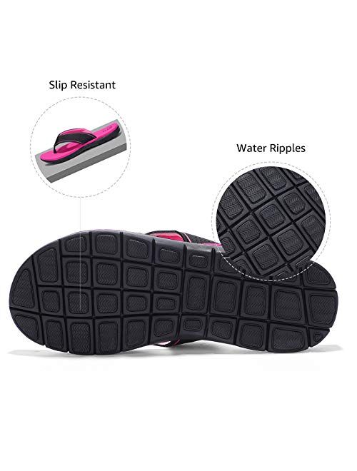 STQ Women‘s Flip-flop Non Slip Comfortable Memory Foam Thong Sandals for Outdoor