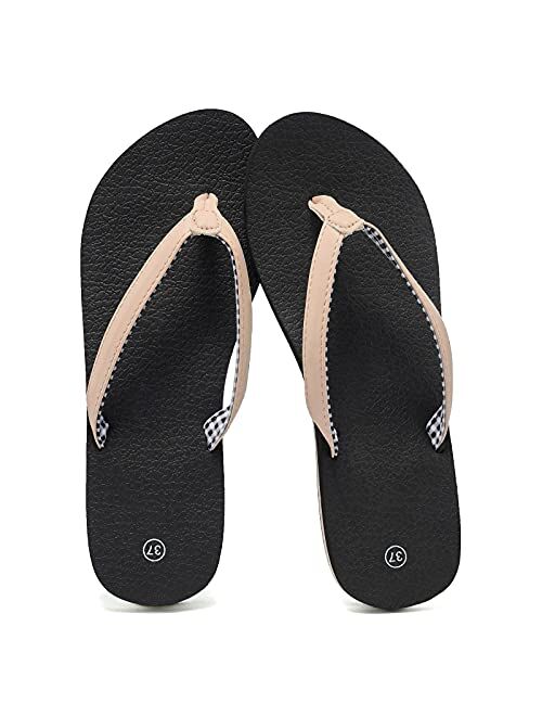 Akk Womens Flip Flops Sandals - Yoga Foam Thong Sandals with Comfort Orthotic Arch Support Non Slip Soft Slides for Beach Summer Indoor Outdoor