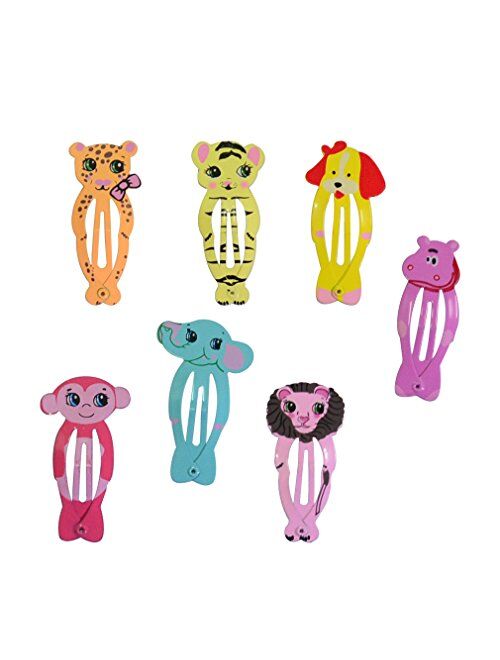 35 Pcs Animal Pattern Print Metal Snap Hair Clips For Girls Hair Accessories
