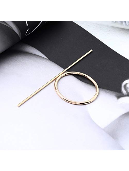 Artio Minimalist gold hair accessories brass hair clip for women and girls (Gold)