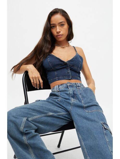 Urban outfitters UO Nate Denim Bustier Top