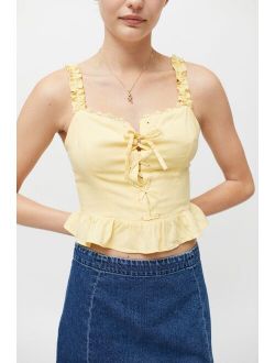 UO Goodie Lace-Up Bustier Top