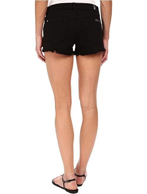 7 For All Mankind Cut Off Shorts in Black