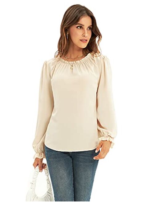 GRACE KARIN Women's Chiffon Blouses Summer Casual Lace Tank Tops Sleeveless Shirts Ruffle Neckline Fashion Vest Loose Fit