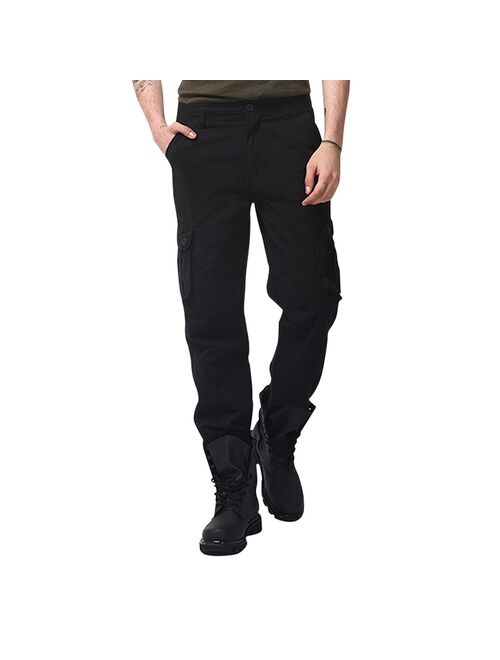 Men's Loose Casual Pants Multi-pocket Straight Solid Color Outdoor jogging Sports Overalls Trousers Military men clothing штаны