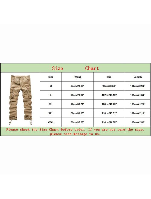 Men's Loose Casual Pants Multi-pocket Straight Solid Color Outdoor Overalls Trousers sweatpants pantalones hombre ropa Harajuku