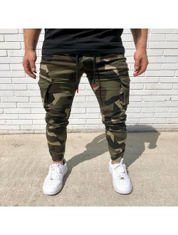 2020 Camo Cargo Pants Men Tracksuit Pockets Jogging Pants Men Slim Sweatpants Fitness Fashion Sportswear Homme Streetwear
