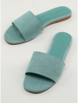 Faux Suede Slip-On Sandals