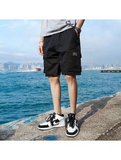 2020 Summer Men's Baggy Multi Pocket Military Cargo Shorts Male polyester Black Army green Mens Tactical Shorts Short Pants
