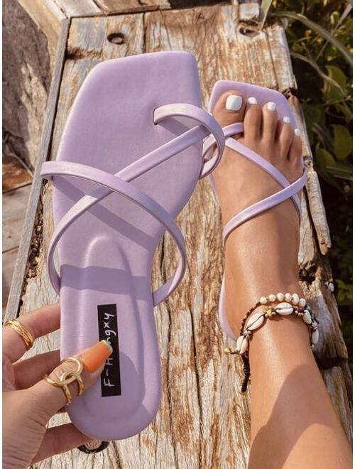 Shein Thin Strap Flat Thong Sandals