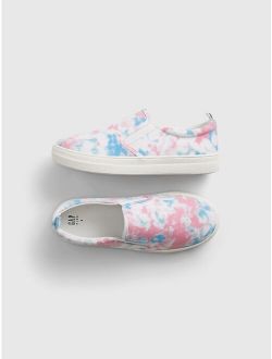 Kids Tie-Dye Print Slip-On Shoes