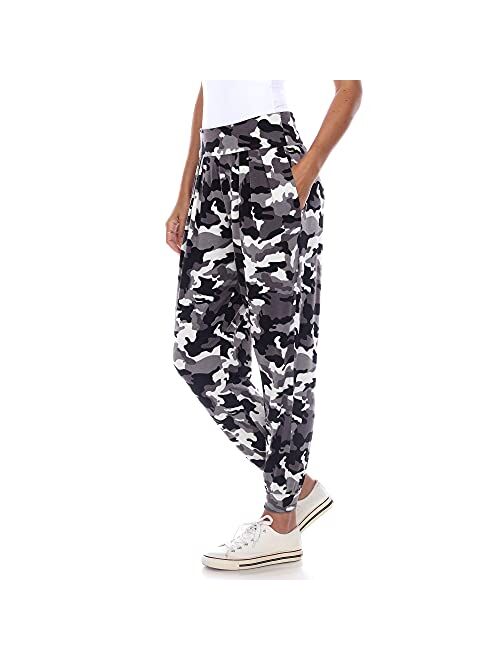 white mark Women's Camouflage Jogger Style Harem Lounge Pants with Pockets