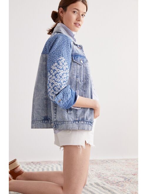 Avec Les Filles Patchwork Denim Jacket