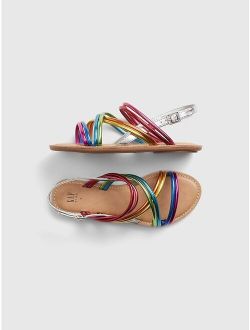 Kids Rainbow Strappy Sandals
