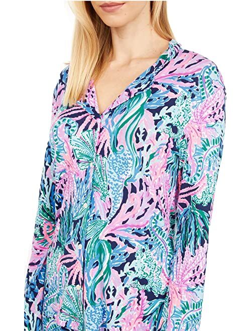 Lilly Pulitzer Pj Knit Long Sleeve Button-Up Top 