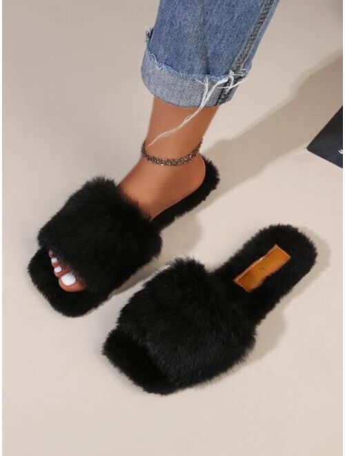 Shein Minimalist Fluffy Slippers