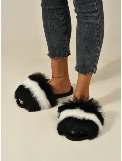 Shein Two Tone Fluffy Slippers