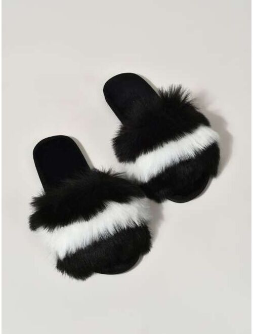 Shein Two Tone Fluffy Slippers