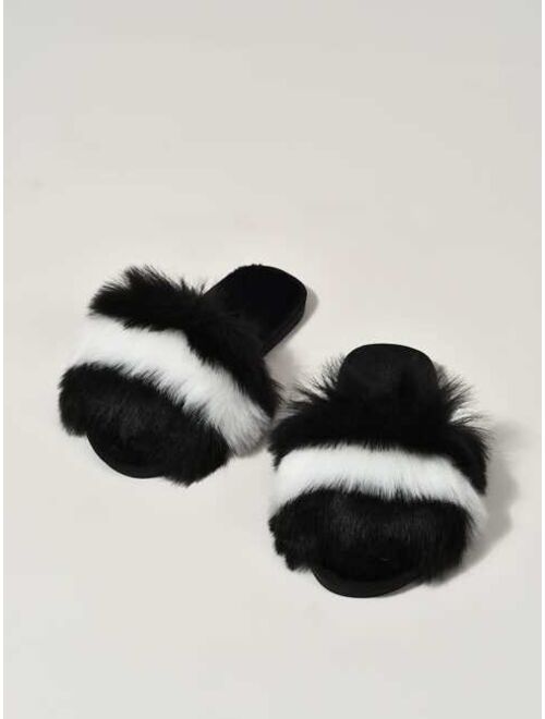Shein Two Tone Fluffy Slippers