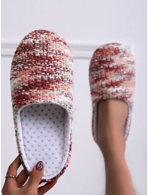Shein Round Toe Knit Slippers